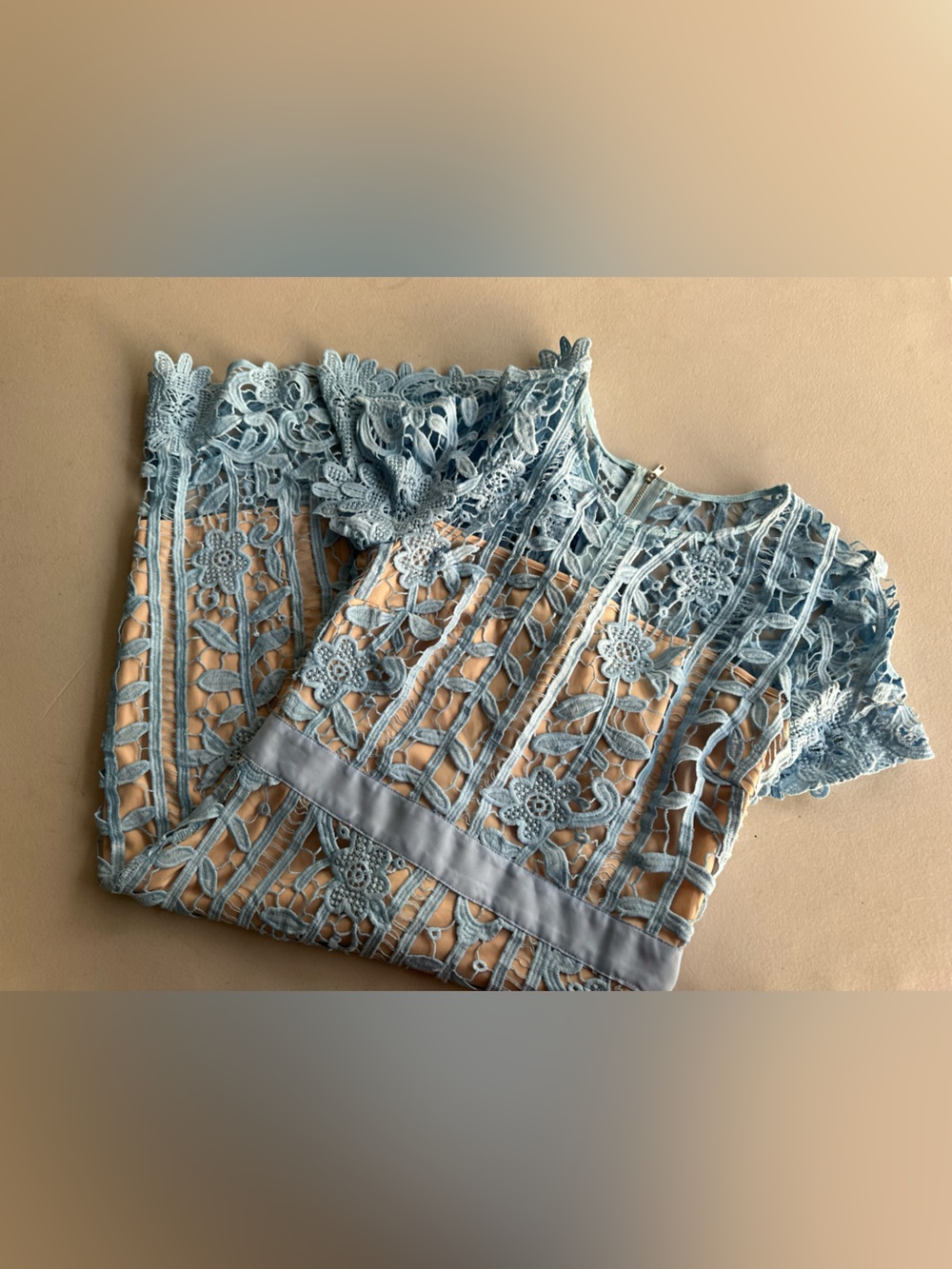 Just me Women's Light Blue Lace Crochet dress